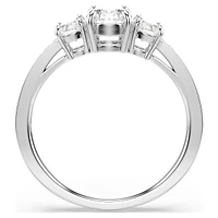Attract Trilogy ring, Round cut, White, Silver-tone finish by SWAROVSKI