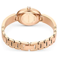 Crystal Rock oval watch, Swiss Made, Crystal bracelet, Blue, Rose gold-tone finish by SWAROVSKI