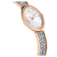 Crystal Rock oval watch, Swiss Made, Crystal bracelet, Rose gold tone, Rose gold-tone finish by SWAROVSKI