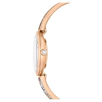 Crystal Rock oval watch, Swiss Made, Crystal bracelet, Rose gold tone, Rose gold-tone finish by SWAROVSKI