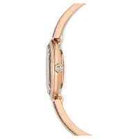 Crystal Rock oval watch, Swiss Made, Crystal bracelet, Grey