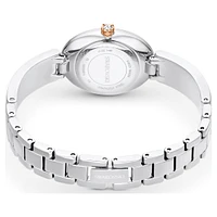 Crystal Rock oval watch, Swiss Made, Crystal bracelet, White, Stainless steel by SWAROVSKI