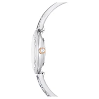 Crystal Rock oval watch, Swiss Made, Crystal bracelet, White, Stainless steel by SWAROVSKI
