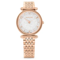 Crystalline wonder watch, Swiss Made, Metal bracelet, Rose gold tone, Rose gold-tone finish by SWAROVSKI