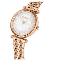 Crystalline wonder watch, Swiss Made, Metal bracelet, Rose gold tone, Rose gold-tone finish by SWAROVSKI