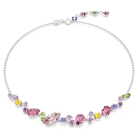 Gema necklace, Mixed cuts, Multicoloured, Rhodium plated by SWAROVSKI
