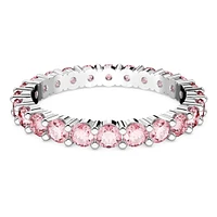 Matrix ring, Round cut, Pink, Rhodium plated by SWAROVSKI