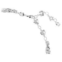 Mesmera choker, Mixed cuts, White, Rhodium plated by SWAROVSKI