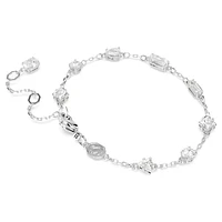 Mesmera bracelet, Mixed cuts, Scattered design, White, Rhodium plated by SWAROVSKI