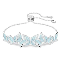 Idyllia Lilia bracelet, Butterfly, Blue, Rhodium plated by SWAROVSKI