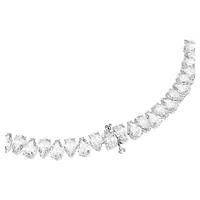 Matrix Tennis necklace, Pear cut, White, Rhodium plated by SWAROVSKI