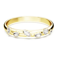 Dextera bangle, Mixed cuts, White, Gold-tone plated by SWAROVSKI