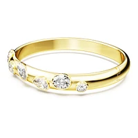 Dextera bangle, Mixed cuts, White, Gold-tone plated by SWAROVSKI