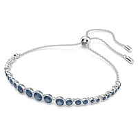 Imber Emily bracelet, Mixed round cuts, Blue, Rhodium plated by SWAROVSKI