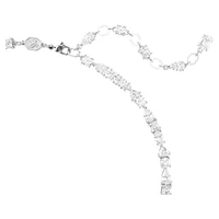 Mesmera necklace, Mixed cuts, White, Rhodium plated by SWAROVSKI