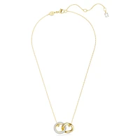 Dextera pendant, Interlocking loop, White, Gold-tone plated by SWAROVSKI
