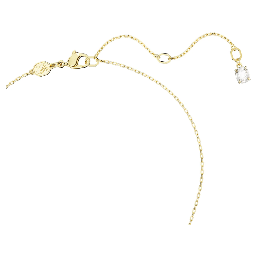 Dextera pendant, Interlocking loop, White, Gold-tone plated by SWAROVSKI