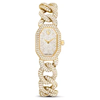 Dextera chain watch, Swiss Made, Crystal bracelet, Gold tone, Gold-tone finish by SWAROVSKI