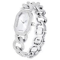 Dextera chain watch, Swiss Made, Crystal bracelet, Silver Tone, Stainless steel by SWAROVSKI
