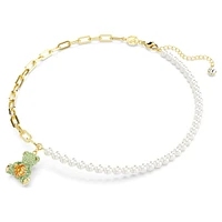 Teddy pendant, Crystal pearl, Bear, Multicoloured, Gold-tone plated by SWAROVSKI