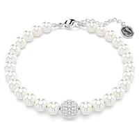 Swarovski Remix Collection strand, Crystal pearl, White, Rhodium plated by SWAROVSKI