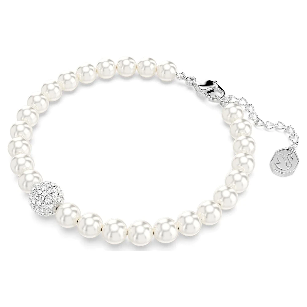 Swarovski Remix Collection strand, Crystal pearl, White, Rhodium plated by SWAROVSKI