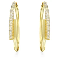 Dextera hoop earrings, White, Gold-tone plated by SWAROVSKI