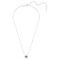 Constella necklace, Oval cut, Blue, Rhodium plated by SWAROVSKI