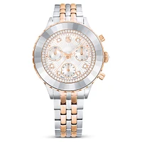 Octea chrono watch, Swiss Made, Metal bracelet, Rose gold tone, Mixed metal finish by SWAROVSKI