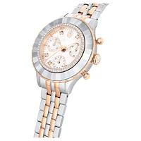 Octea chrono watch, Swiss Made, Metal bracelet, Rose gold tone, Mixed metal finish by SWAROVSKI