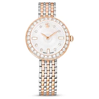 Matrix tennis 7-link watch, Swiss Made, Metal bracelet, Rose gold tone