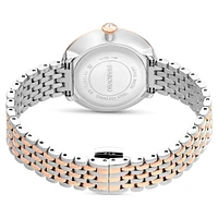 Matrix tennis 7-link watch, Swiss Made, Metal bracelet, Rose gold tone