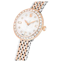 Matrix tennis 7-link watch, Swiss Made, Metal bracelet, Rose gold tone