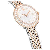 Matrix tennis 7-link watch, Swiss Made, Metal bracelet, Rose gold tone