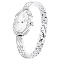 Dextera bangle watch, Swiss Made, Metal bracelet, Silver Tone, Stainless steel by SWAROVSKI