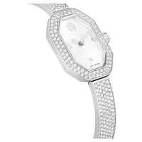 Dextera bangle watch, Swiss Made, Metal bracelet, Silver Tone, Stainless steel by SWAROVSKI