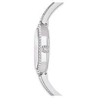 Dextera bangle watch, Swiss Made, Metal bracelet, Silver Tone, Stainless steel by SWAROVSKI