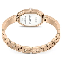 Dextera bangle watch, Swiss Made, Metal bracelet, Gold tone, Champagne gold-tone finish by SWAROVSKI