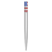 Ballpoint pen, Red and blue, Chrome plated by SWAROVSKI