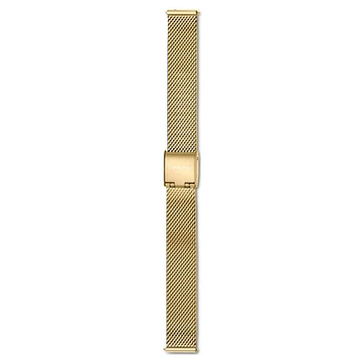 Watch strap, 13 mm (0.51") width, Metal, Gold tone, Gold-tone finish by SWAROVSKI