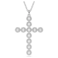 Insigne pendant, Mixed cuts, Cross, White, Rhodium plated by SWAROVSKI