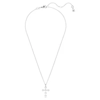 Insigne pendant, Round cut, Cross, White, Rhodium plated by SWAROVSKI