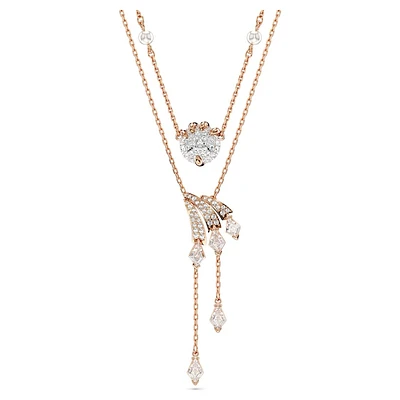 Dragon & Phoenix necklace, Set (2), Crystal pearl, Dragon’s claw, White, Rose gold-tone plated by SWAROVSKI