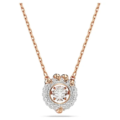 Dragon & Phoenix pendant, Dragon’s claw, White, Rose gold-tone plated by SWAROVSKI