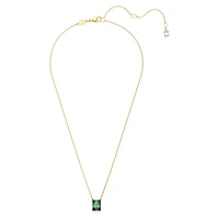 Matrix pendant, Rectangular cut, Green, Gold-tone plated by SWAROVSKI