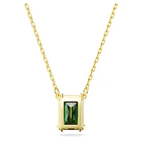 Matrix pendant, Rectangular cut, Green, Gold-tone plated by SWAROVSKI