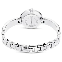 Matrix bangle watch, Swiss Made, Crystal bracelet, White, Stainless Steel by SWAROVSKI