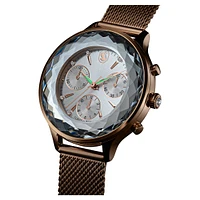 Nova chrono watch, Swiss Made, Metal bracelet, Gold tone, Champagne gold-tone finish by SWAROVSKI
