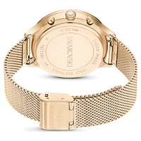 Nova chrono watch, Swiss Made, Metal bracelet, Gold tone, Champagne gold-tone finish by SWAROVSKI