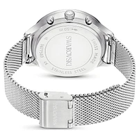 Nova chrono watch, Swiss Made, Metal bracelet, Silver tone, Stainless Steel by SWAROVSKI